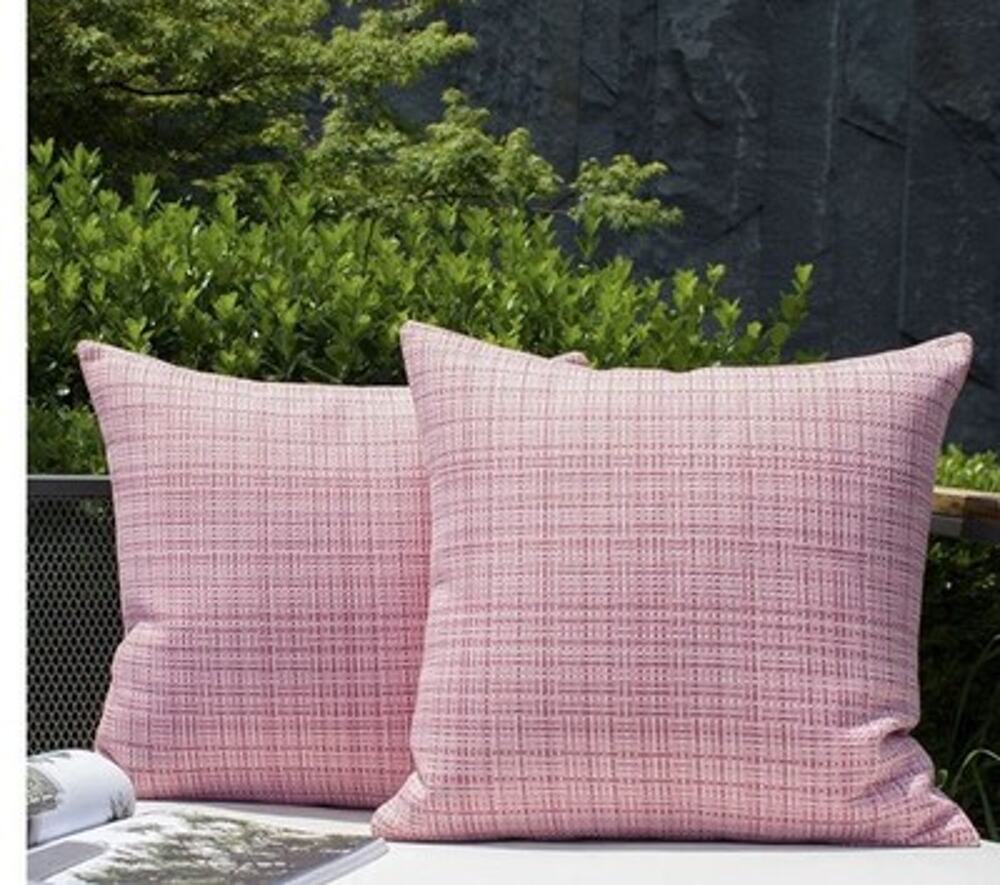 MIULEE Outdoor Waterproof Pillow Covers Pack of 2 16x16 Pink